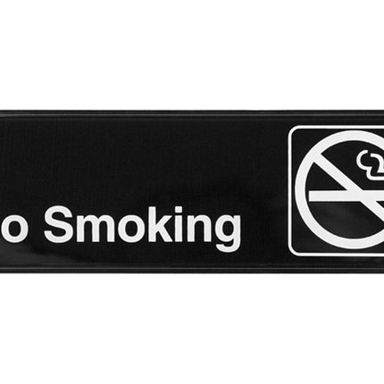 Winco SGN-310 No Smoking Sign - Black and White, 9" x 3"