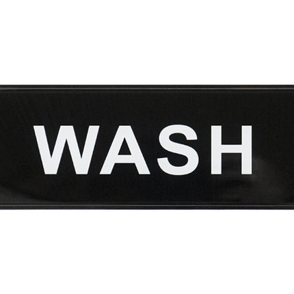 Winco SGN-318 Wash Sign - Black and White, 9" x 3"