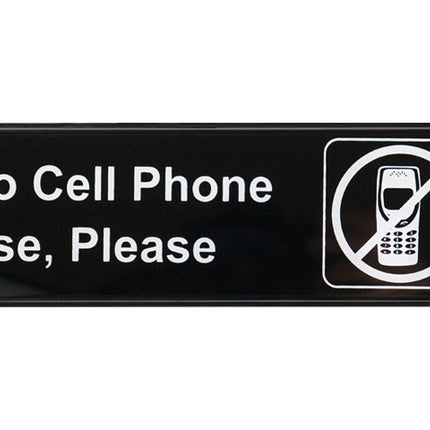 Winco SGN-334 No Cell Phone Use, Please Sign - Black and White, 9" x 3"