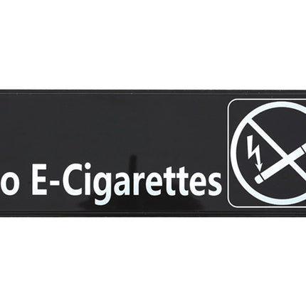 Winco SGN-335 No E-Cigarettes Sign - Black and White, 9" x 3"