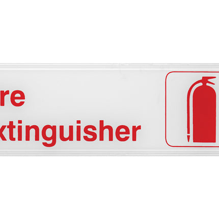 Winco SGN-382W Fire Extinguisher Sign - Red and White, 9" x 3"