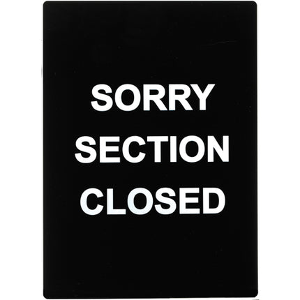 Winco SGN-804 "Sorry Section Closed" Stanchion Frame Sign