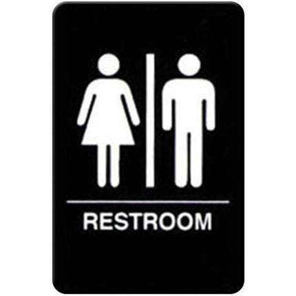 Winco SGNB-603 6" x 9" Restroom Wall Sign with Braille