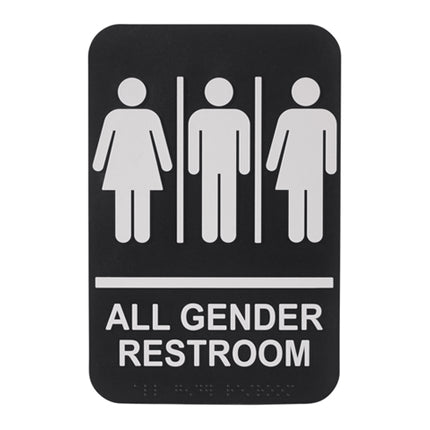 Winco SGNB-607 6" x 9" Braille All Gender Information Sign