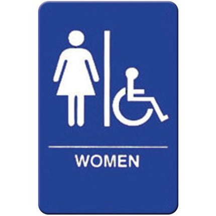 Winco SGNB-651B 6" x 9" Women Handicap Wall Sign with Braille