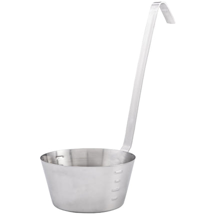 Winco SHHD-1 1 Qt. Stainless Steel Hooked Handle Dipper