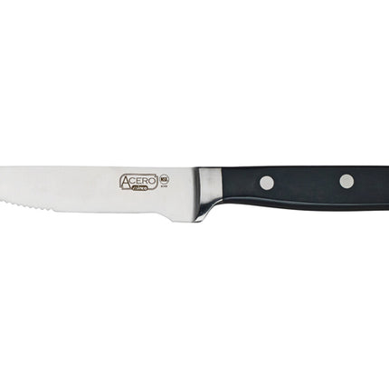 Winco SK-12 5" Heavy Duty Acero Gourmet Steak Knife - 12/Pack