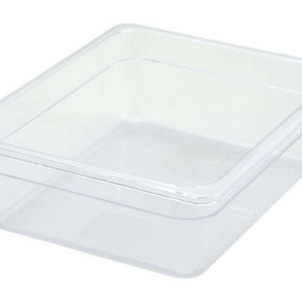 Winco SP7204 Poly-Ware 3 1/2" Deep 1/2 Size Clear Polycarbonate Food Pan