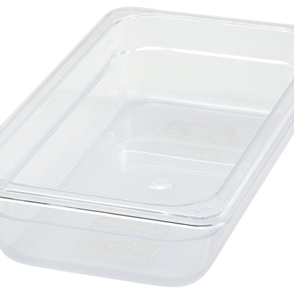 Winco SP7302 Poly-Ware 2 1/2" Deep 1/3 Size Clear Polycarbonate Food Pan