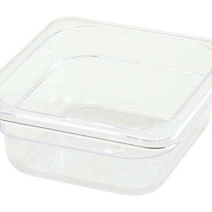 Winco SP7602 Poly-Ware 2 1/2" Deep 1/6 Size Clear Polycarbonate Food Pan