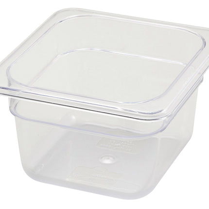 Winco SP7604 Poly-Ware 3 1/2" Deep 1/6 Size Clear Polycarbonate Food Pan