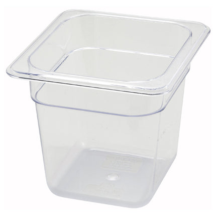 Winco SP7606 Poly-Ware 5 1/2" Deep 1/6 Size Clear Polycarbonate Food Pan