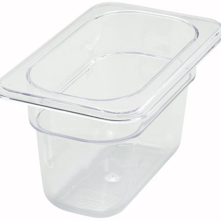 Winco SP7904 Poly-Ware 3 1/2" Deep 1/9 Size Clear Polycarbonate Food Pan