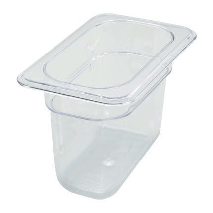 Winco SP7906 Poly-Ware 6" Deep 1/9 Size Clear Polycarbonate Food Pan