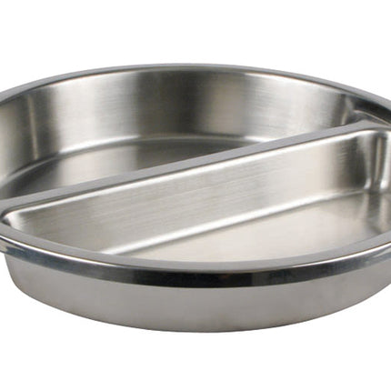 Winco SPFD-2R Stainless Steel Round Divided Food Pan for 6 Qt. Round Roll Top Chafer