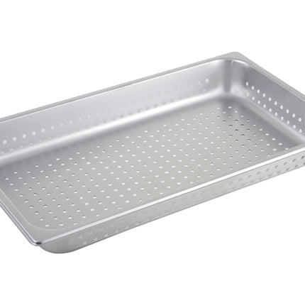 Winco SPFP2 2.5" Full Size Stainless Steel Perforated Steam Table Pan - 25 Gauge