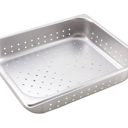 Winco SPHP2 2.5" Half Size Stainless Steel Perforated Steam Table Pan - 25 Gauge