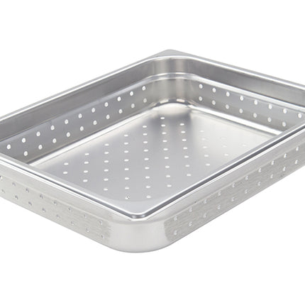 Winco SPJH-202PF 2.5" Half Size Stainless Steel Perforated Steam Table Pan - 22 Gauge