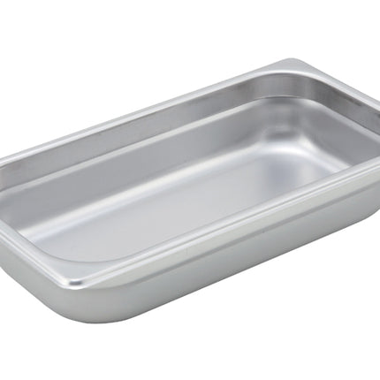 Winco SPJH-302 2.5" Third Size Solid Anti-Jam Steam Table Pan - 22 Gauge