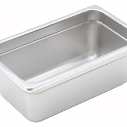 Winco SPJH-404 4" Quarter Size Solid Anti-Jam Steam Table Pan - 22 Gauge