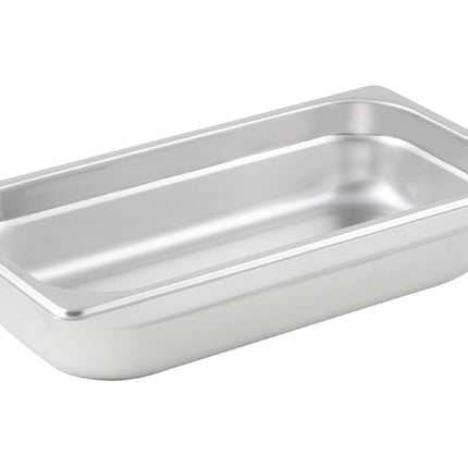 Winco SPJL-302 2.5" Third Size Solid Anti-Jam Steam Table Pan - 25 Gauge