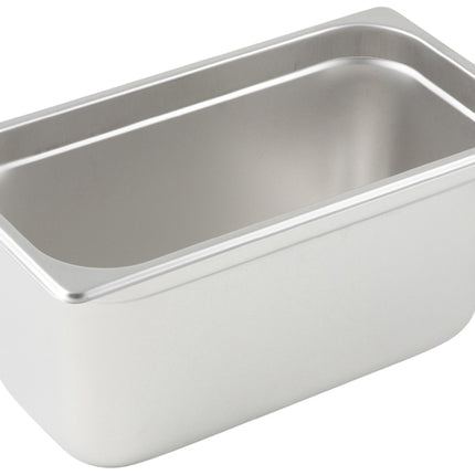 Winco SPJL-306 6" Third Size Solid Anti-Jam Steam Table Pan - 25 Gauge