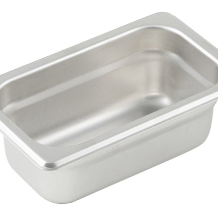 Winco SPJL-902 2.5" Ninth Size Solid Anti-Jam Steam Table Pan - 25 Gauge