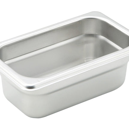 Winco SPJM-902 2.5" Ninth Size Solid Anti-Jam Steam Table Pan - 24 Gauge