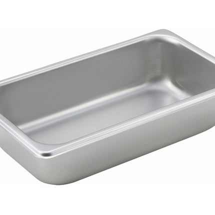 Winco SPQ2 2.5" Quarter Size Standard Weight Stainless Steel Steam Table - 25 Gauge