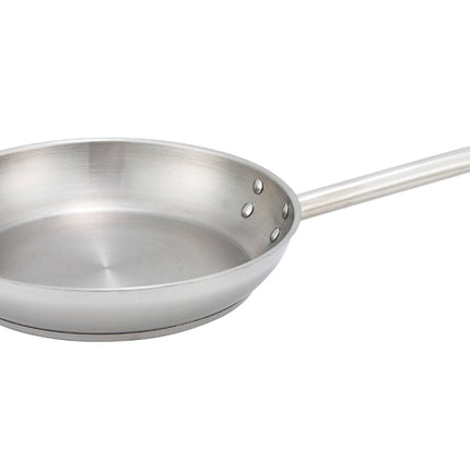 Winco SSFP-11 11" Stainless Steel Induction Ready Fry Pan