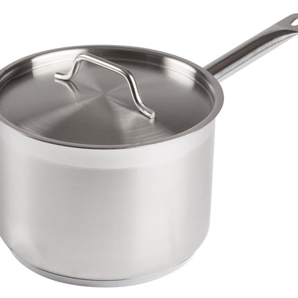 Winco SSSP-4 4-1/2 Qt. Induction-Ready Premium Stainless Steel Sauce Pan with Cover