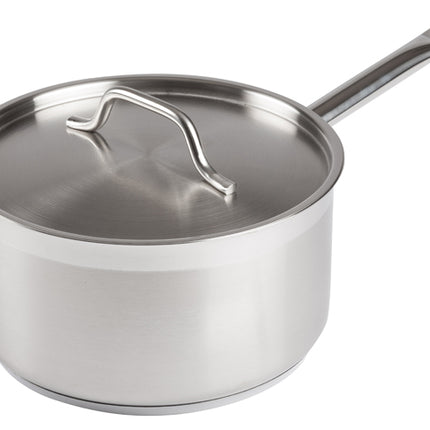 Winco SSSP-6 6 Qt. Induction-Ready Premium Stainless Steel Sauce Pan with Cover