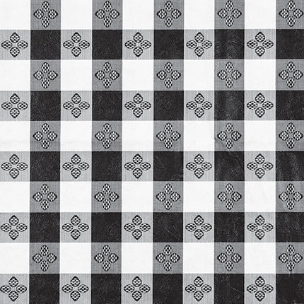 Winco TBCO-70K 52" x 70" Black Checkered Vinyl Tablecloth