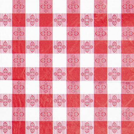 Winco TBCO-70R 52" x 70" Red Checkered Vinyl Tablecloth