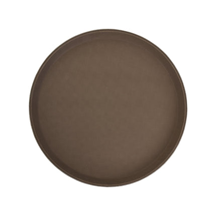 Winco TFG-11N Round 11" Brown Non-Skid Serving Tray