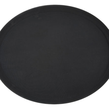 Winco TFG-2622K Oval 27" Black Non-Skid Serving Tray