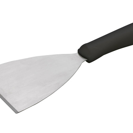 Winco TKP-40 Stainless Steel Scraper with Black Ergo Handle