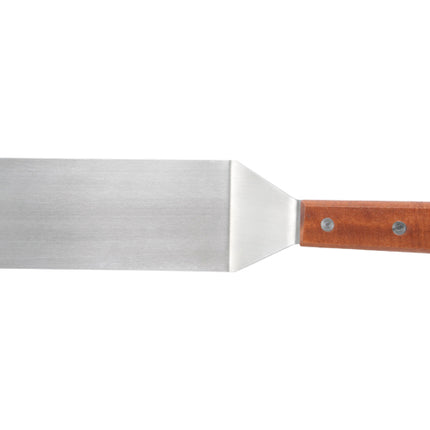 Winco TN249 8 1/4" Blade Solid Flexible Turner with Wood Handle