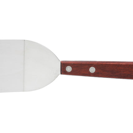 Winco TN32 3 1/4" Blade Solid Turner with Wood Handle and Satin Finish