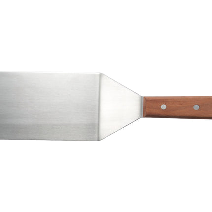 Winco TN48 8" Blade Solid Turner with Wood Handle and Satin Finish