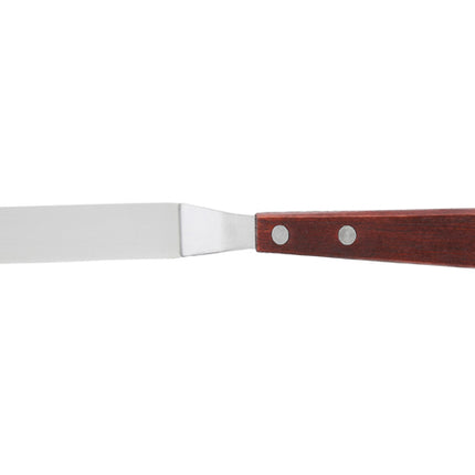 Winco TOS-4 3-1/2" Offset Blade Bakery Spatula with Wood Handle