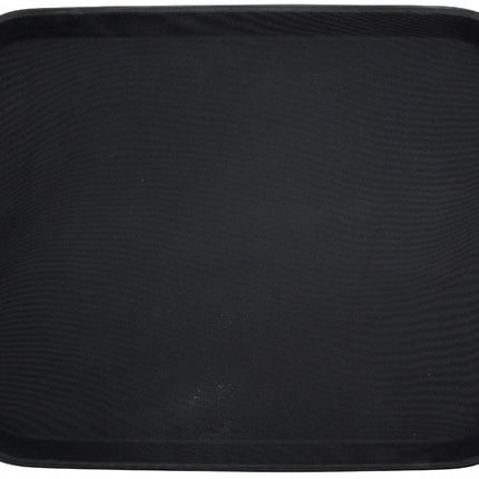 Winco TRH-1418K 14" x 18" Easy-Hold Black Rubber Lined Plastic Tray