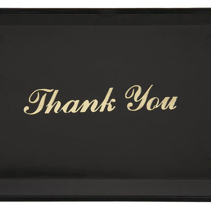 Winco TT-46 Black and Gold Thank You Tip Tray