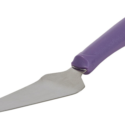 Winco TWP-51P 4.63" x 2.38" Allergen Free Purple Handle Stainless Steel Offset Pie Server