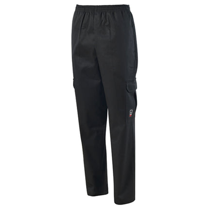 Winco UNF-11KXS Signature Chef X-Small Black Cargo Chef Pants