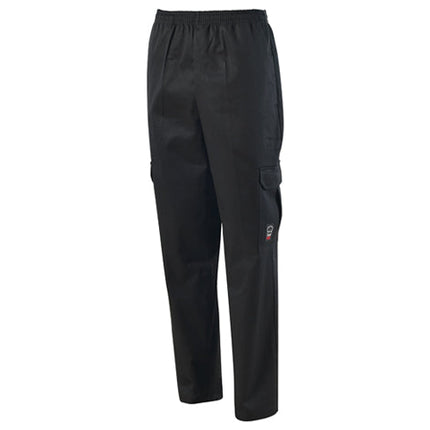 Winco UNF-11KXXL Signature Chef 2X-Large Black Cargo Chef Pants