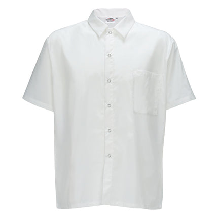 Winco UNF-1WXL White X-Large Signature Chef Short-Sleeved Poly/Cotton Snap-Button Chef Shirt