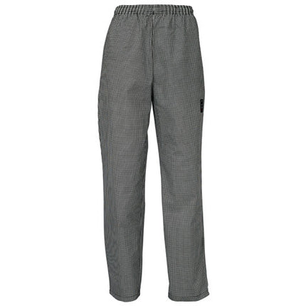 Winco UNF-4KL Signature Chef Large Houndstooth Chef Pants, Relaxed Universal Fit With Elastic Drawstring