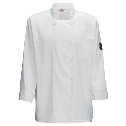 Winco UNF-5WS Signature Chef Small White Double Breasted Chef Jacket, Universal Fit