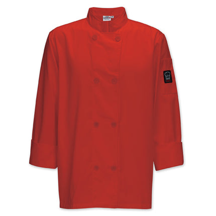 Winco UNF-6RL Signature Chef Large Red Mens Double Breasted Chef Jacket, Tapered Fit